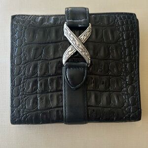 Brighton Embossed Wallet with Silver hardware EUC